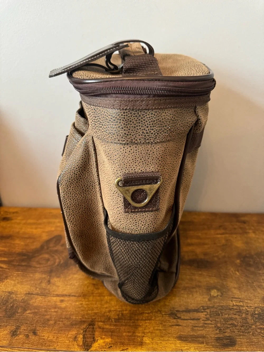 Sovrano Golf Cooler Bag Insulated Travel Tote Reptile Embossed Brown NWT